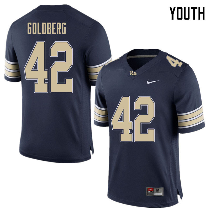 Youth #42 Marshall Goldberg Pittsburgh Panthers College Football Jerseys Sale-Home Blue